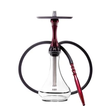 Narghilea Alpha Hookah X Red Candy - Bordo Visiniu + Vas