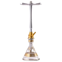 Narghilea El Nefes Tahta Lancelot Silver Gold  - Khurafa Clear