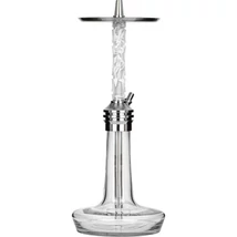 Narghilea Moze Varity Lounge Silver Hookah - Clear Wavy Frosted