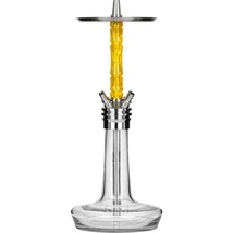 Narghilea Moze Varity Squad Silver Hookah - Clear Wavy Yellow Narghilea Moze Varity Squad Silver Hookah - Clear Wavy Yellow