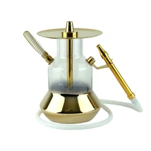 Oduman N4 Hookah Half Gold-clear Glass  Oduman N4 Hookah Half Gold-clear Glass