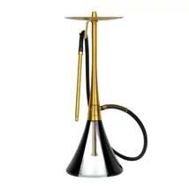 Oduman Orion Hookah Gold Body-Black Glass Oduman Orion Hookah Gold Body-Black Glass
