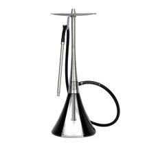 Oduman Orion Hookah Silver Body-Black Glass