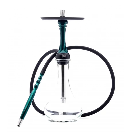 Narghilea Alpha Hookah X Green Dark - Verde Inchis + Vas