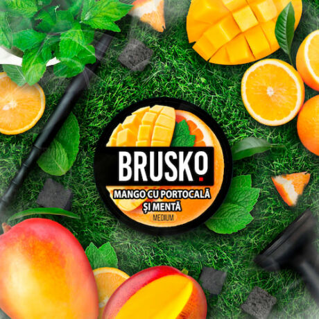Aroma Mix Narghilea Brusko Mango + Portocala + Menta + Nicotina Medium 250GR