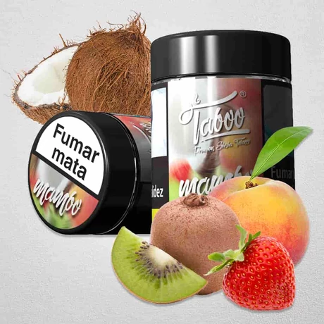 Tutun Narghilea Taboo Mambo-Capsuni-kiwi-piersica-cocos 50gr