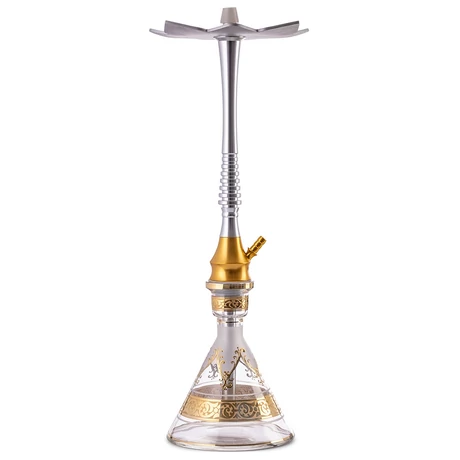 Narghilea El Nefes Tahta Lancelot Silver Gold  - Khurafa Clear