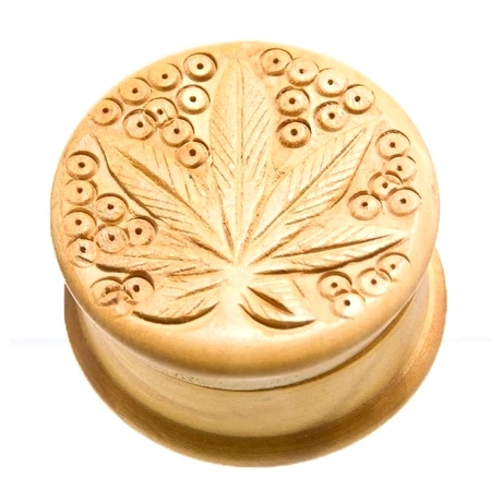 grinder / macinator tutun wooden Leaf 