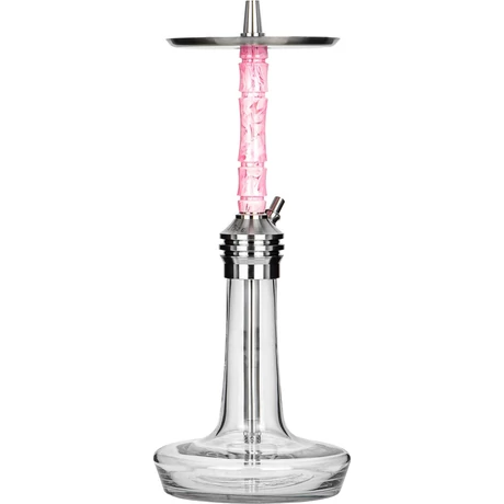 Narghilea Moze Varity Lounge Silver Hookah - Clear Wavy Pink