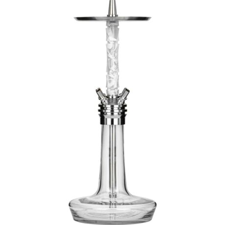 Narghilea Moze Varity Squad Silver Hookah - Clear Wavy Frosted