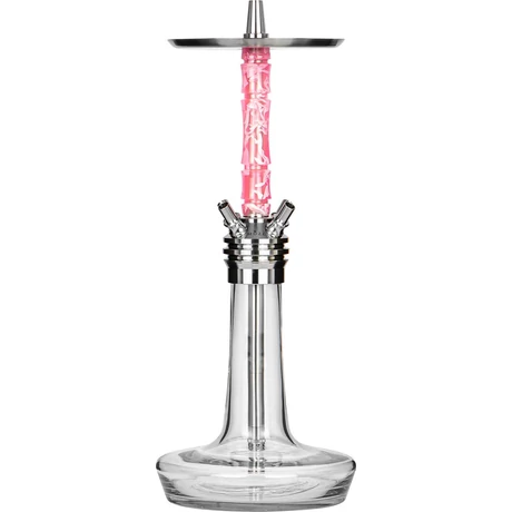 Narghilea Moze Varity Squad Silver Hookah - Clear Wavy Pink