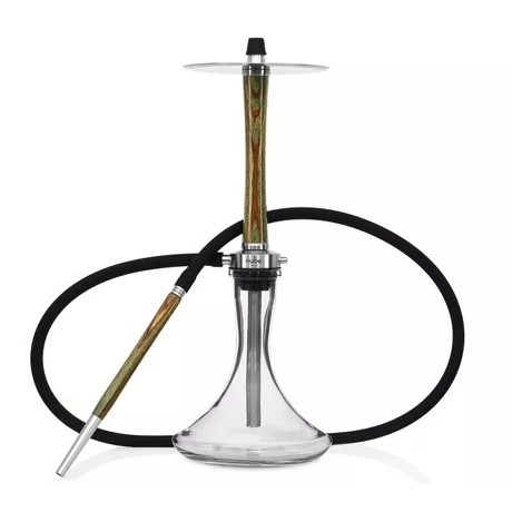 Nube Zebrano Hookah Stem Green-verde+Vas