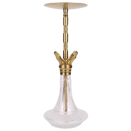 WD Hookah Diamond Gold Clear Glass