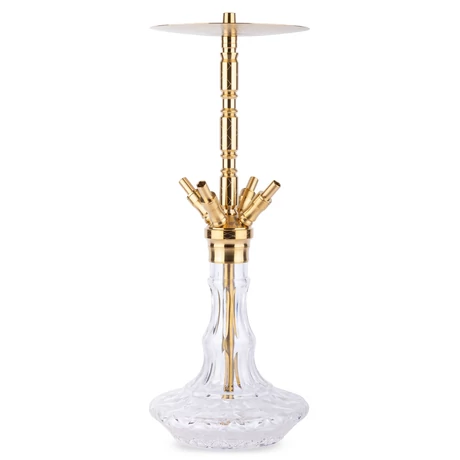 WD Hookah Lace Gold Clear Glass