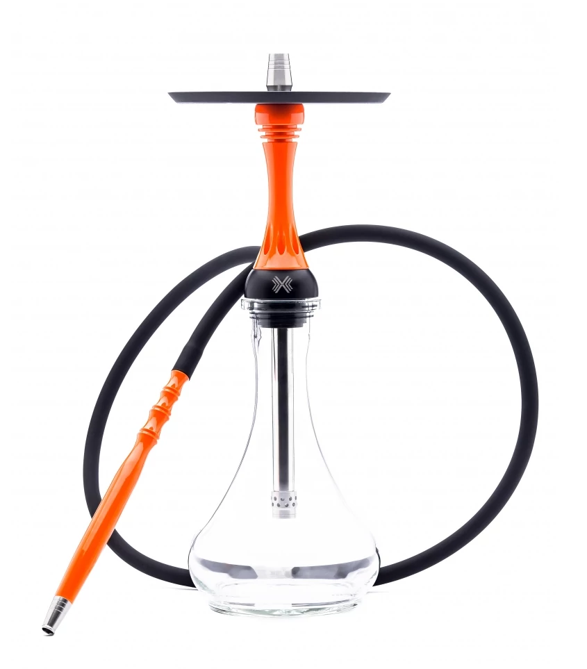 Narghilea Alpha Hookah X Orange - Portocaliu Fluor + Vas