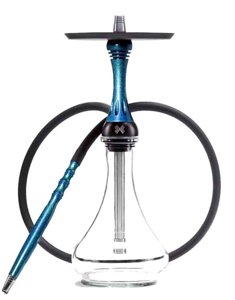 Narghilea Alpha Hookah X Breeze - Albastru Sidef + Vas