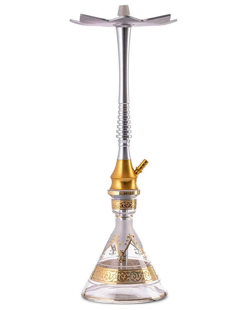 Narghilea El Nefes Tahta Lancelot Silver Gold  - Khurafa Clear