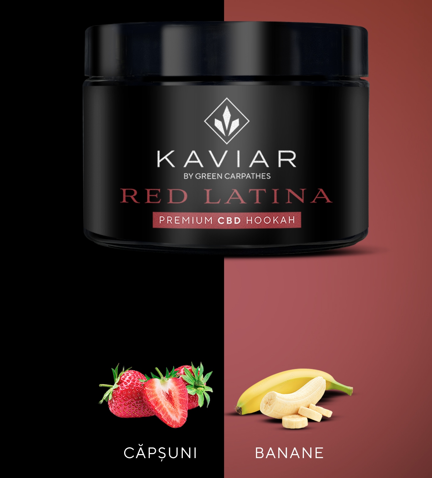 Aroma Narghilea Kaviar 3% CBD Latina Red - Capsuni + Banane 50GR 