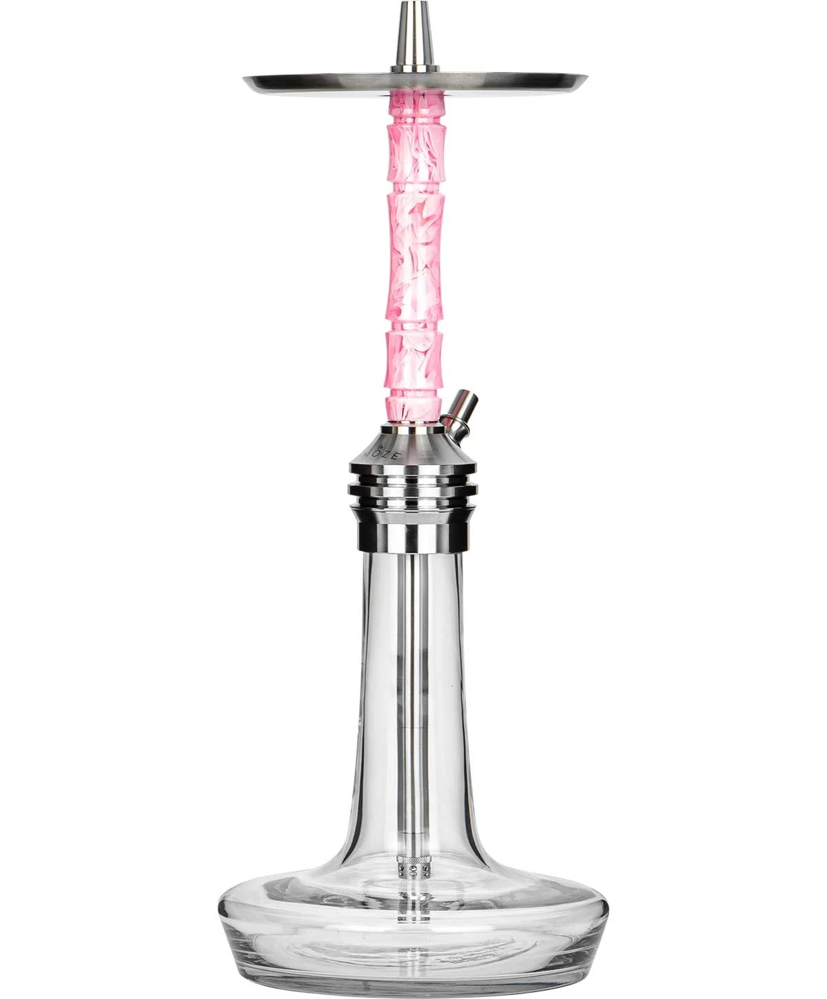 Narghilea Moze Varity Lounge Silver Hookah - Clear Wavy Pink