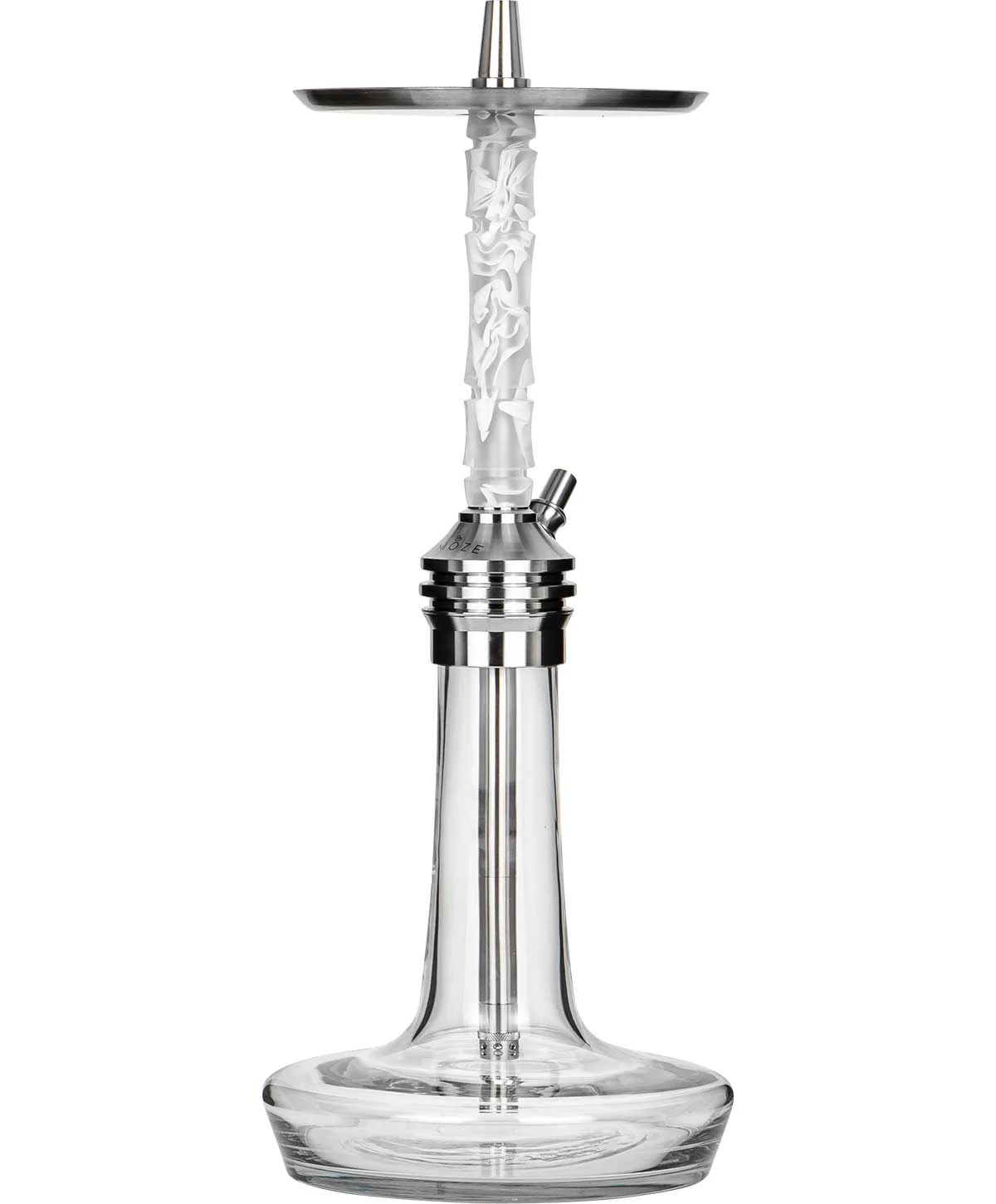 Narghilea Moze Varity Lounge Silver Hookah - Clear Wavy Frosted