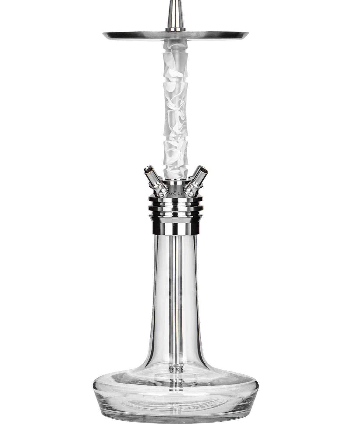 Narghilea Moze Varity Squad Silver Hookah - Clear Wavy Frosted