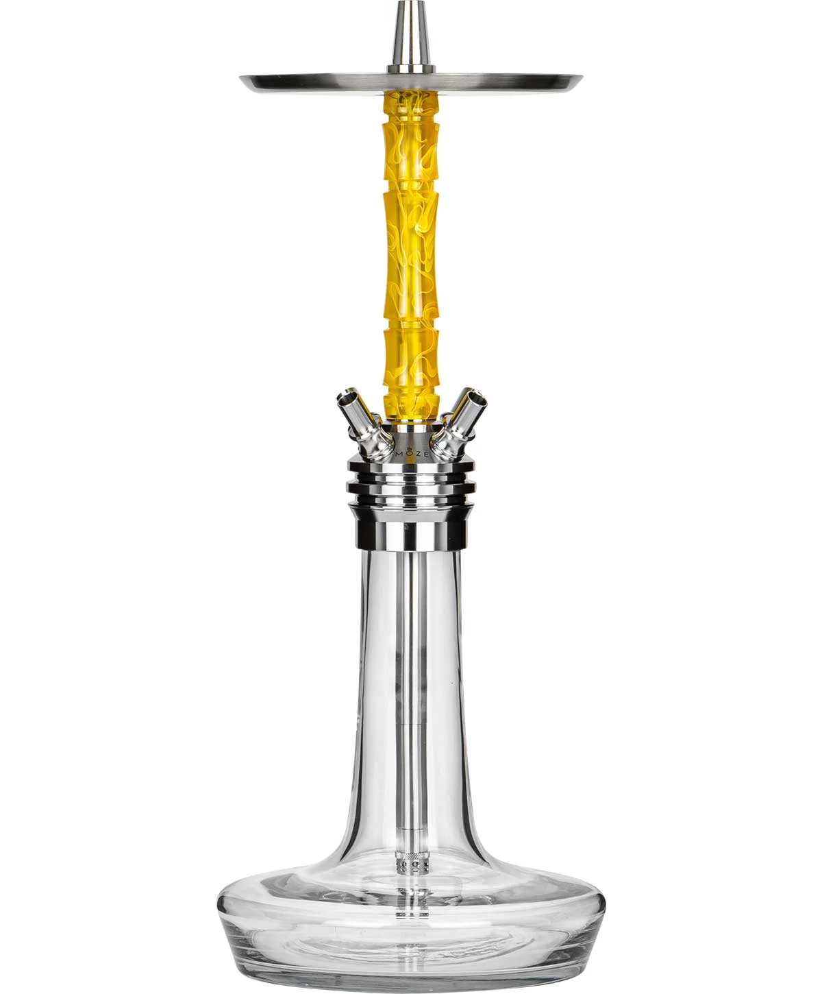 Narghilea Moze Varity Squad Silver Hookah - Clear Wavy Yellow