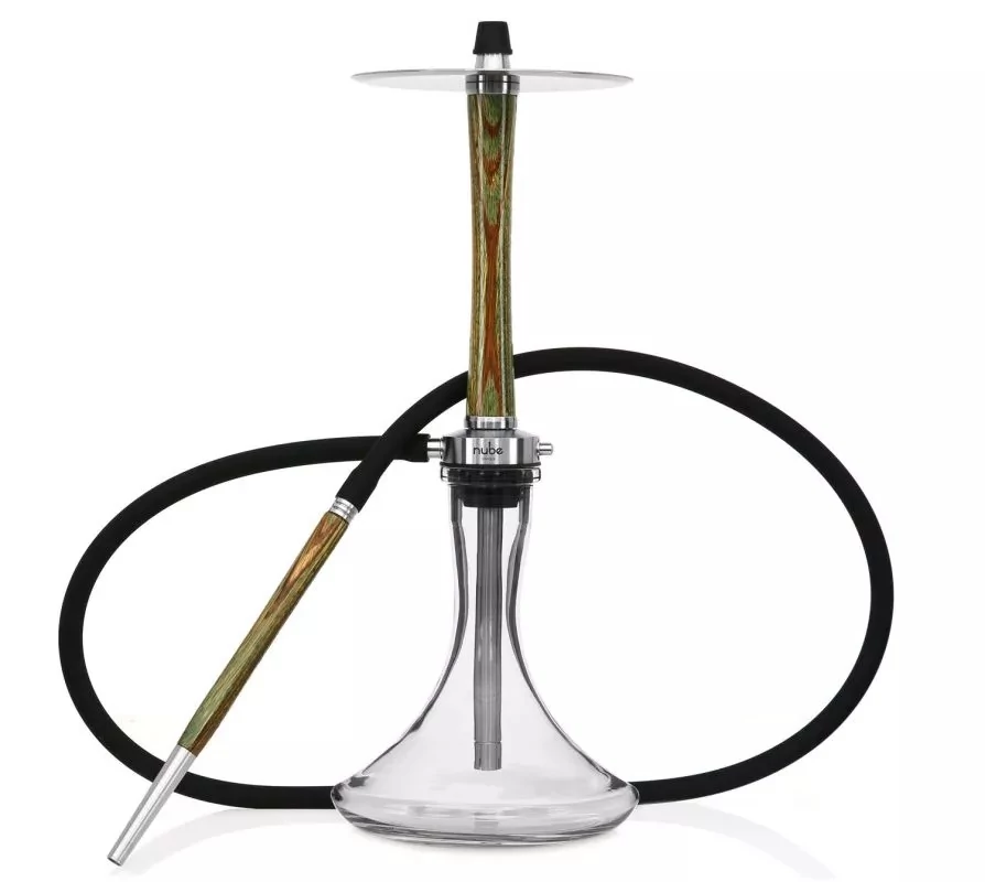 Nube Zebrano Hookah Stem Green-verde+Vas