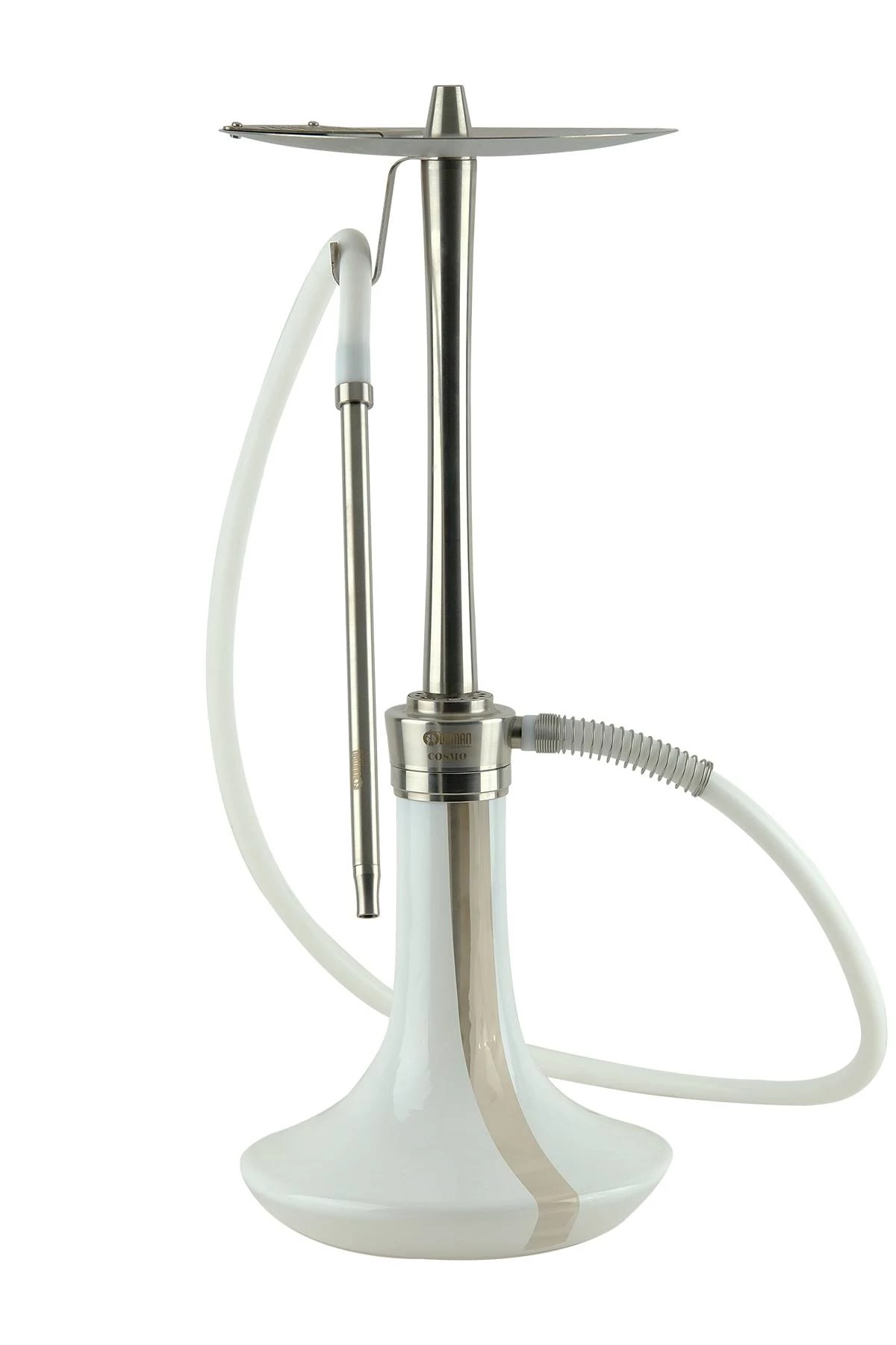 Oduman Cosmo Hookah Silver Body-White Glass
