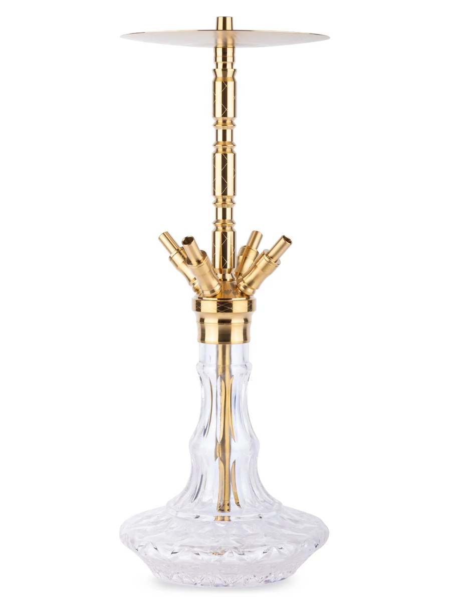 WD Hookah Lace Gold Clear Glass