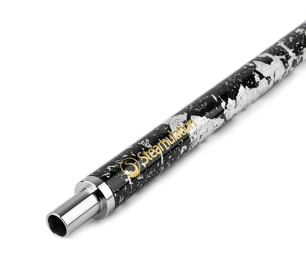 Maner + Furtun Set Narghilea Steamulation Carbon Silver Leaf